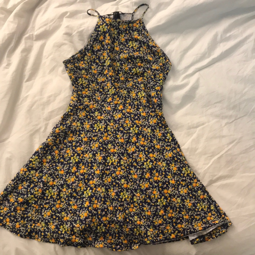 Navy with Yellow Floral Sundress
